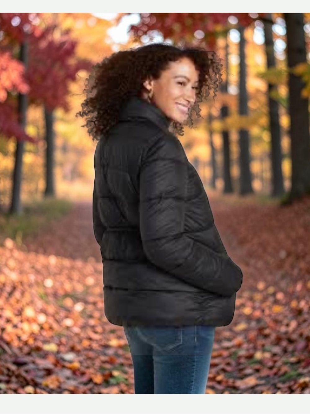 Old Navy Black Quilted Puffer Jacket Women's Size S Cozy Warm Puff Coat